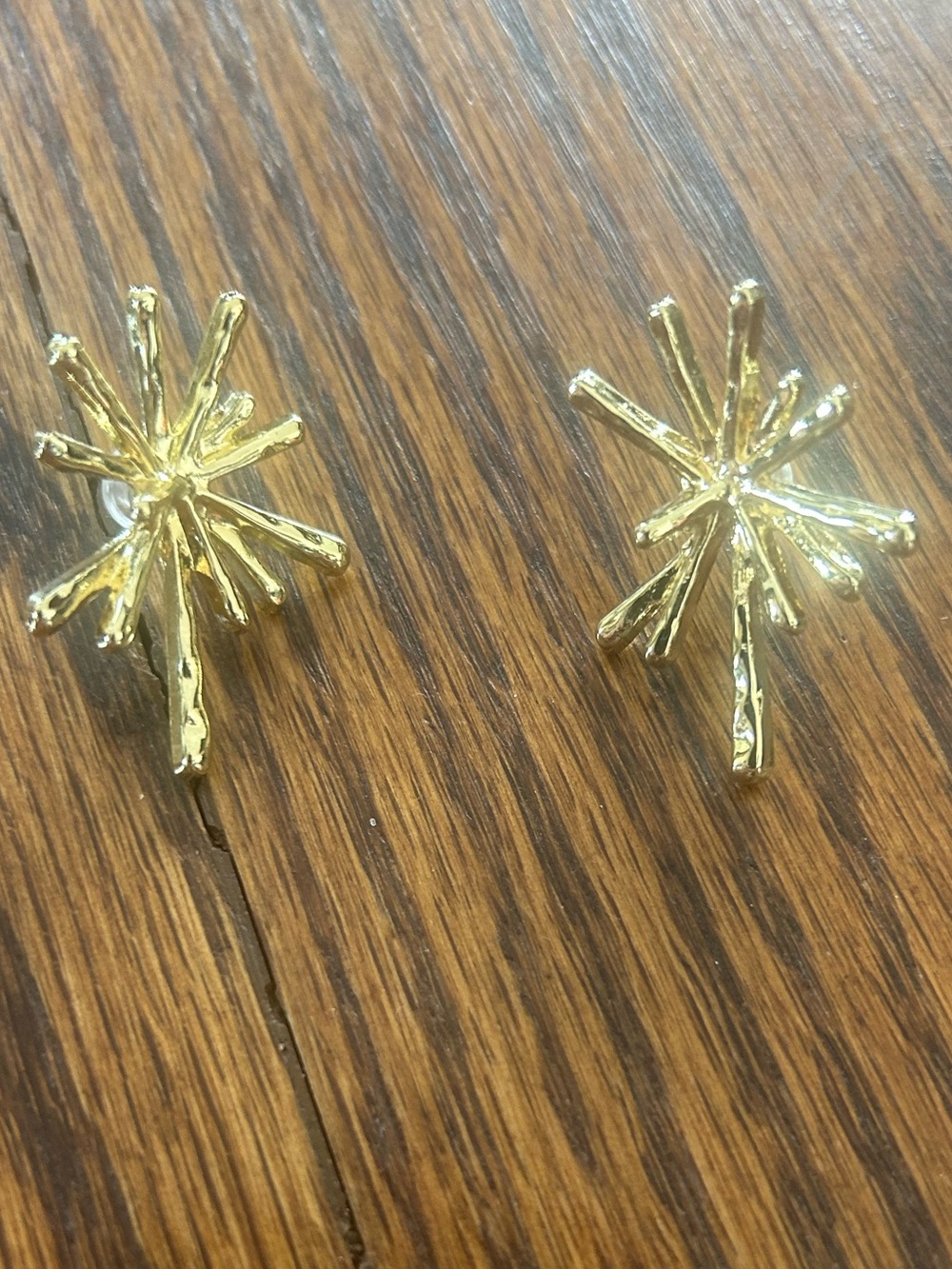 Large Gold Starburst Stud Earrings